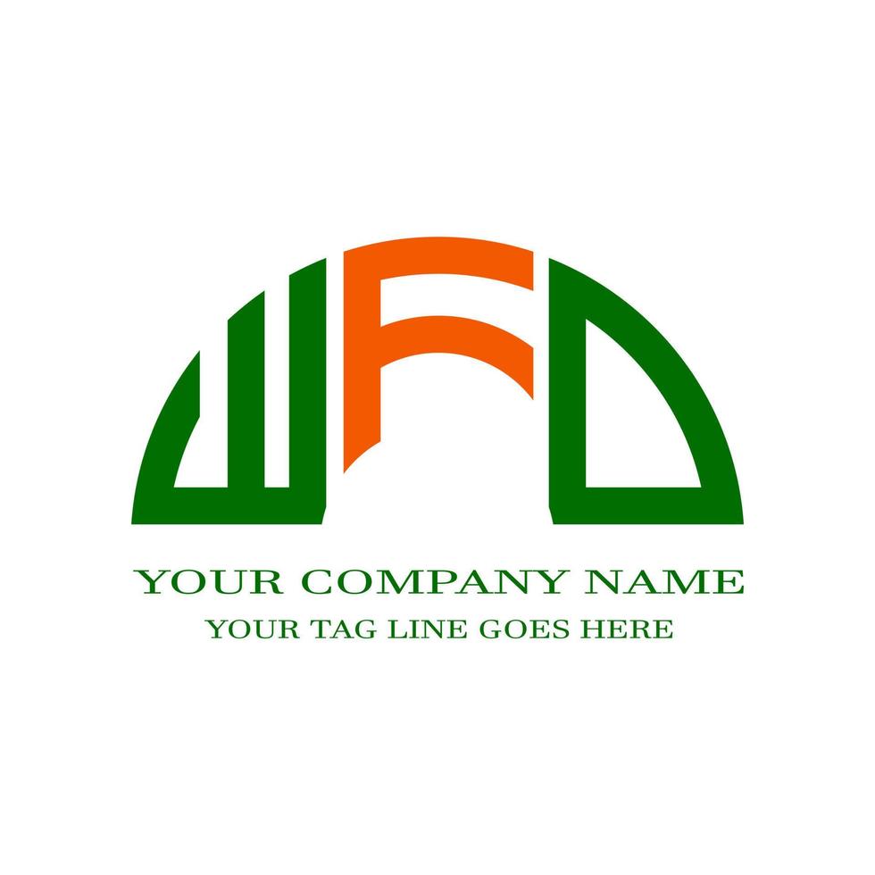 diseño creativo del logotipo de la letra wfd con gráfico vectorial vector