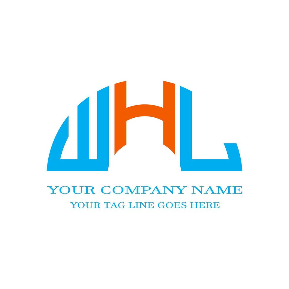 diseño creativo del logotipo de la letra whl con gráfico vectorial vector