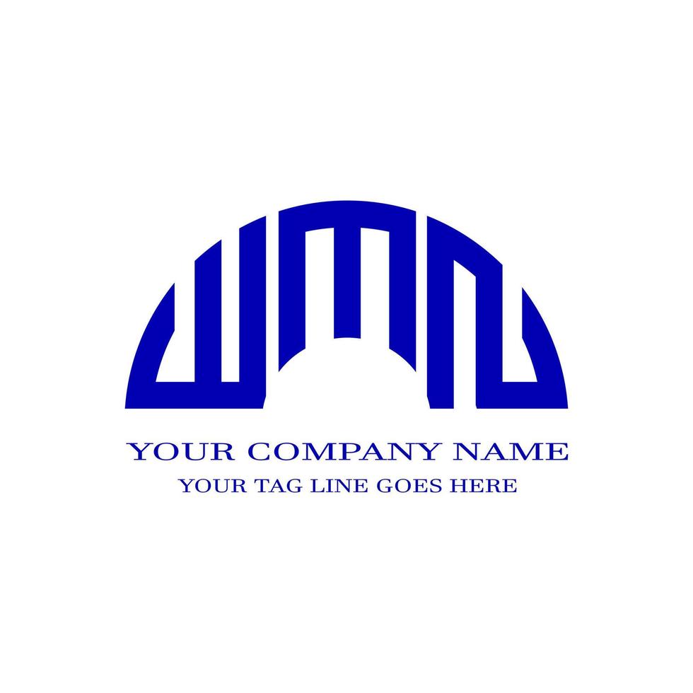 diseño creativo del logotipo de la letra wmn con gráfico vectorial vector