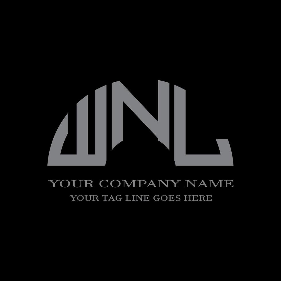 diseño creativo del logotipo de la letra wnl con gráfico vectorial vector