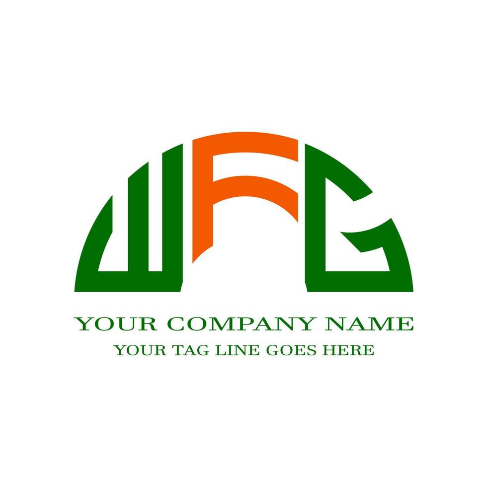diseño creativo del logotipo de la letra wfg con gráfico vectorial vector