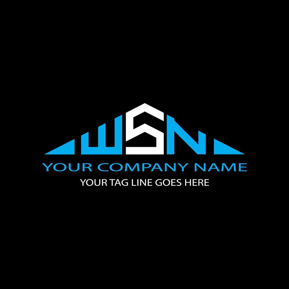 WSN letter logo creative design with vector graphic