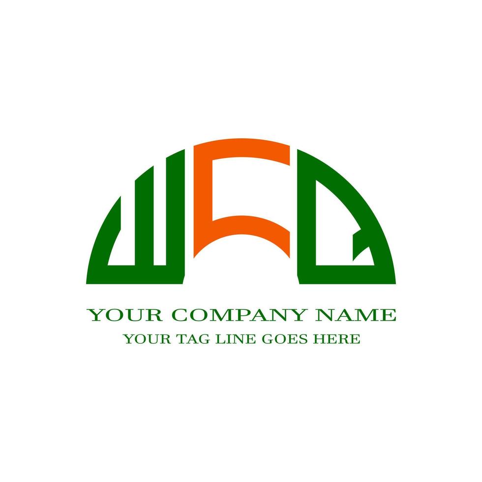 WCQ letter logo creative design with vector graphic