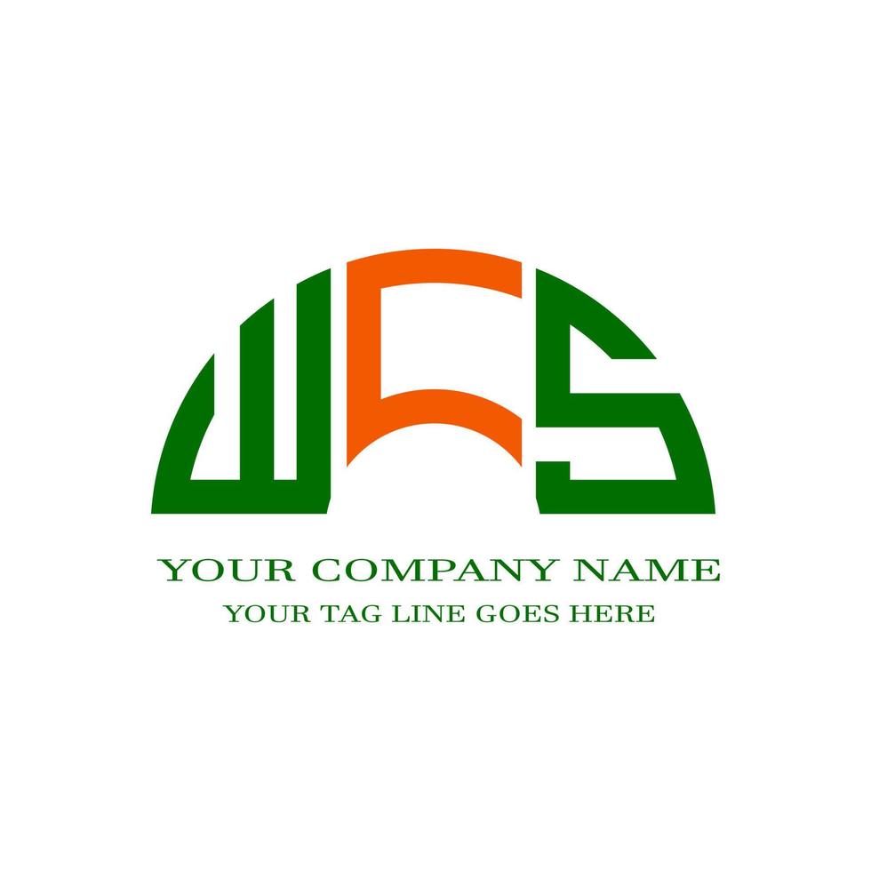 WCS letter logo creative design with vector graphic