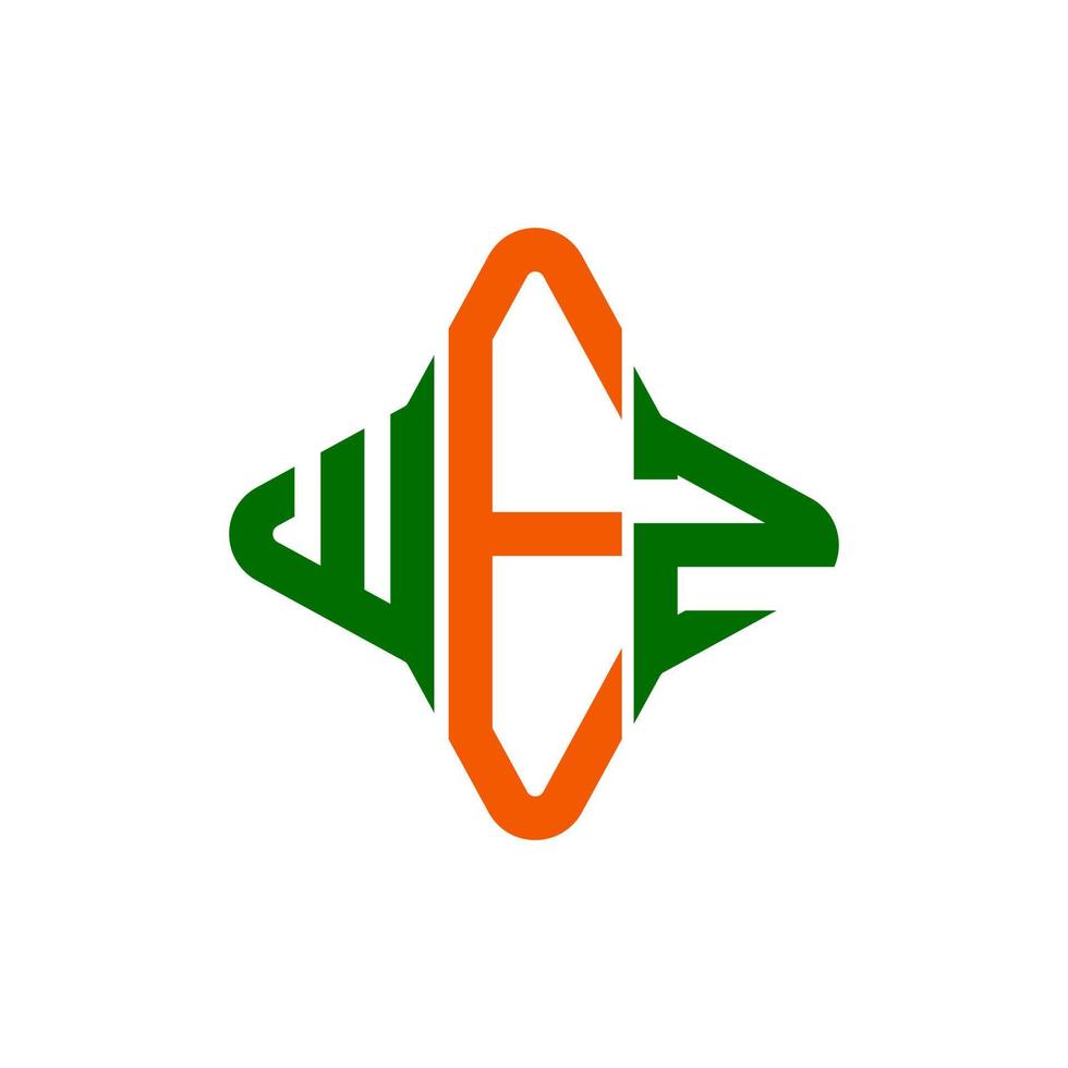 diseño creativo del logotipo de la letra wez con gráfico vectorial vector