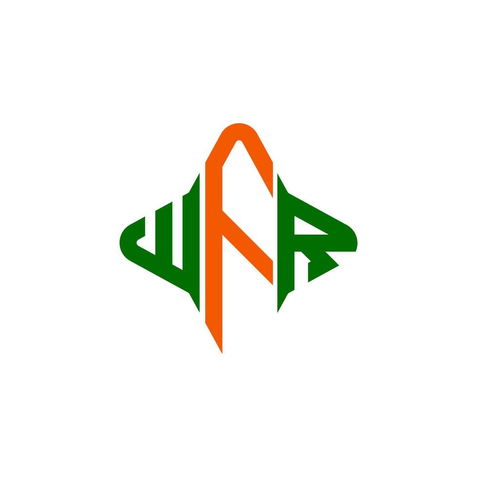 diseño creativo del logotipo de la letra wfr con gráfico vectorial vector