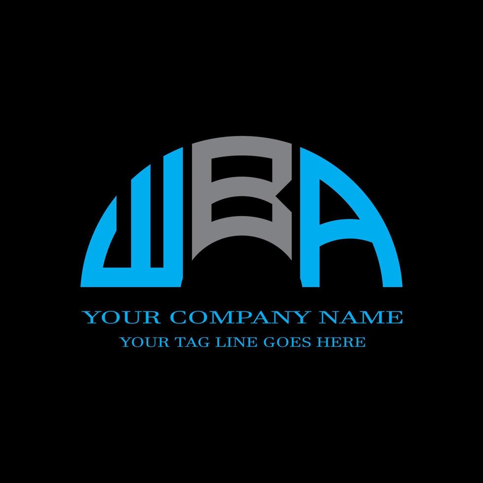 diseño creativo del logotipo de la letra wba con gráfico vectorial vector