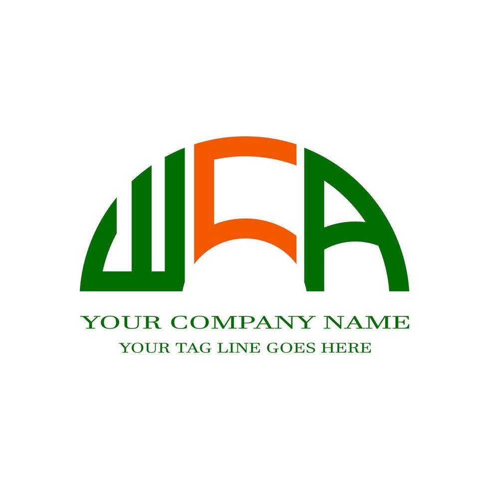 diseño creativo del logotipo de la letra wca con gráfico vectorial vector