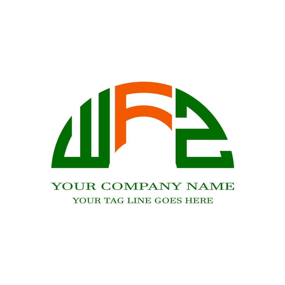 diseño creativo del logotipo de la letra wfz con gráfico vectorial vector