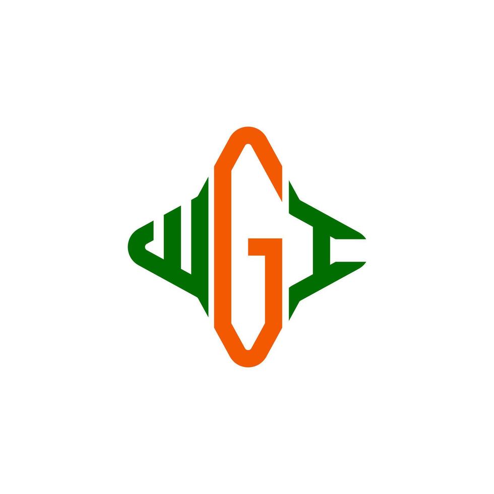 diseño creativo del logotipo de la letra wgi con gráfico vectorial vector