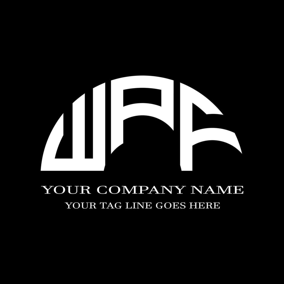 WPF letter logo creative design with vector graphic