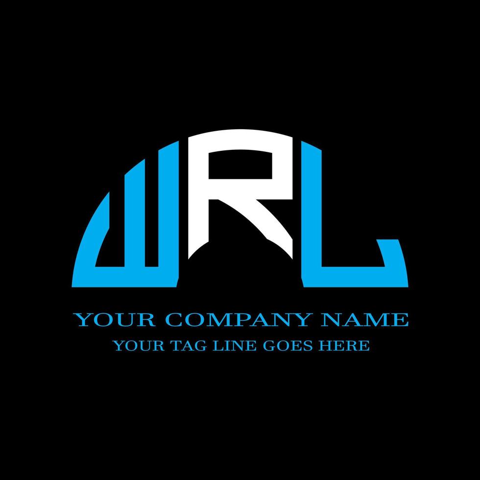 wrl letter logo diseño creativo con gráfico vectorial vector