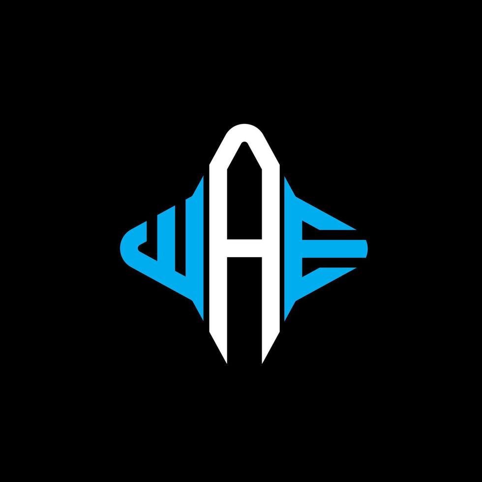 diseño creativo del logotipo de la letra wae con gráfico vectorial vector