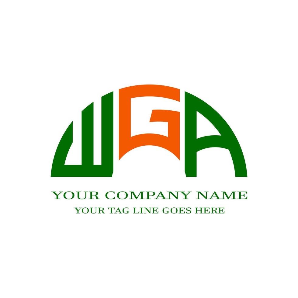 WGA letter logo creative design with vector graphic