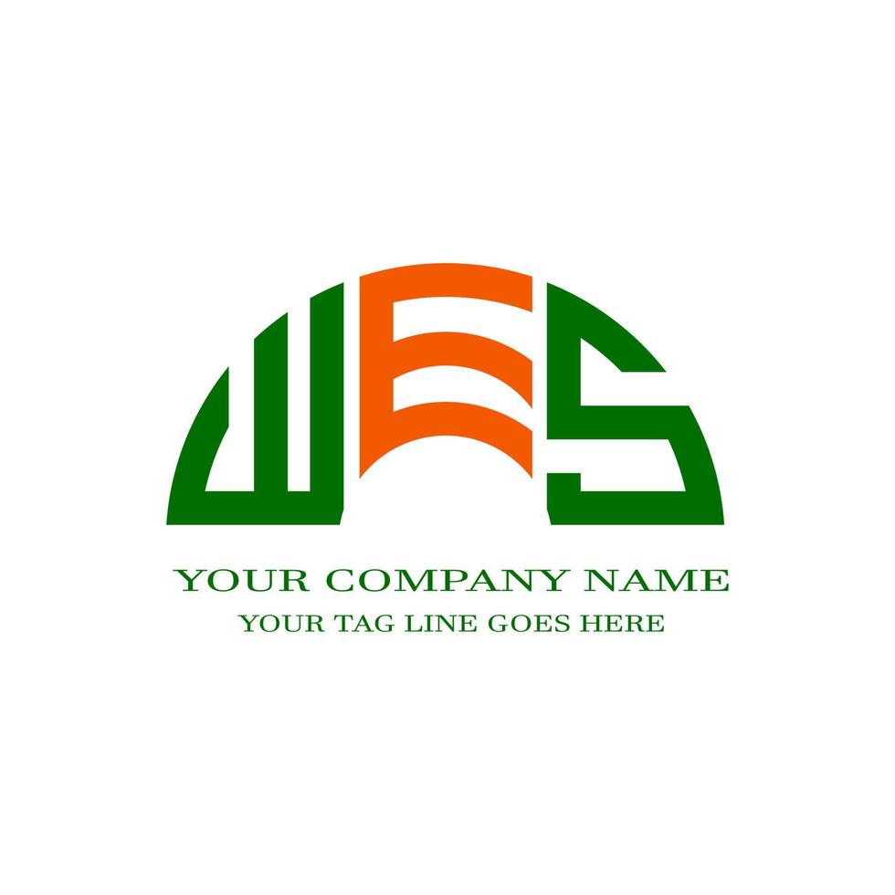 WES letter logo creative design with vector graphic