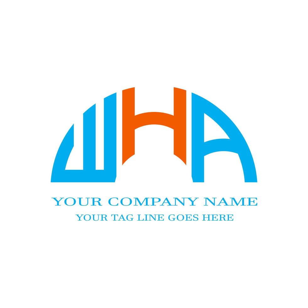 WHA letter logo creative design with vector graphic