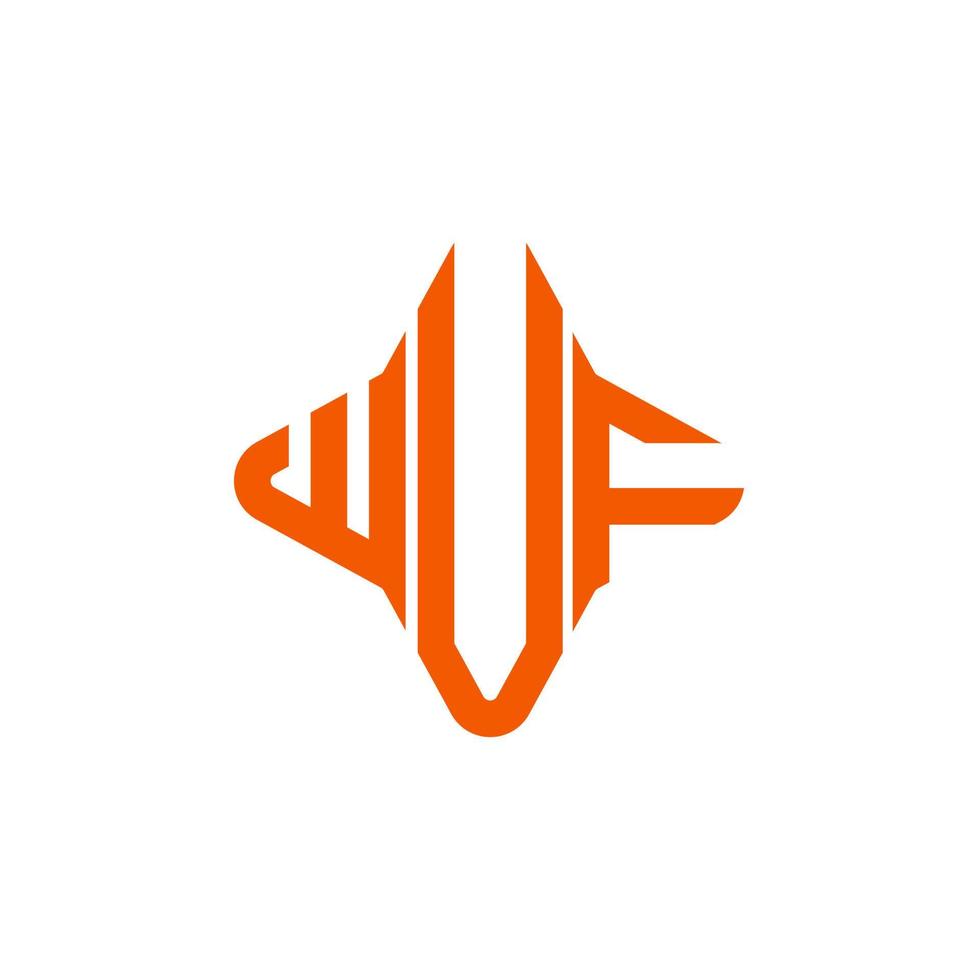 diseño creativo del logotipo de la letra wuf con gráfico vectorial vector