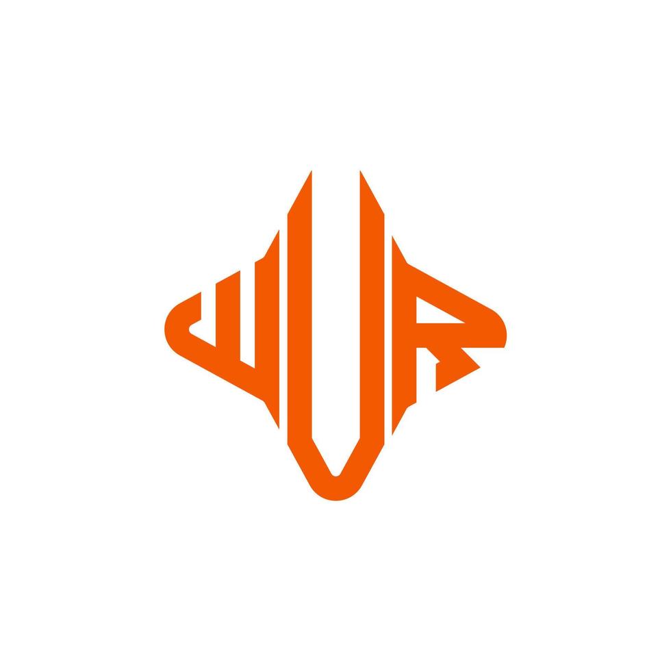 diseño creativo del logotipo de la letra wur con gráfico vectorial vector