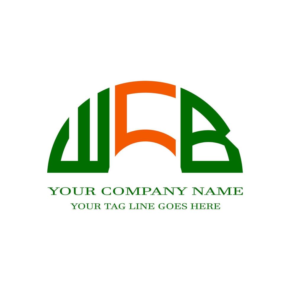 diseño creativo del logotipo de la letra wcb con gráfico vectorial vector