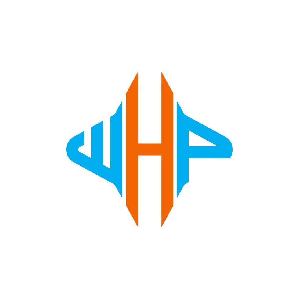 diseño creativo del logotipo de la letra whp con gráfico vectorial vector