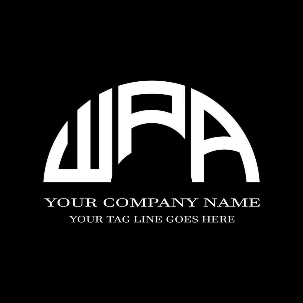 diseño creativo del logotipo de la letra wpa con gráfico vectorial vector