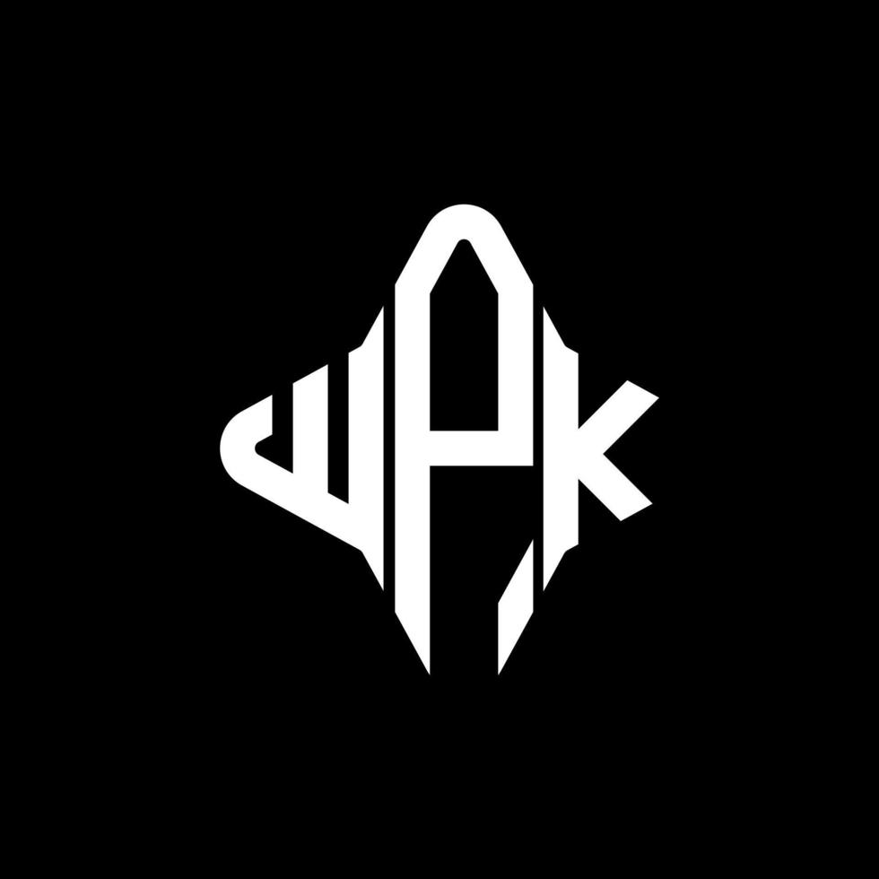 diseño creativo del logotipo de la letra wpk con gráfico vectorial vector