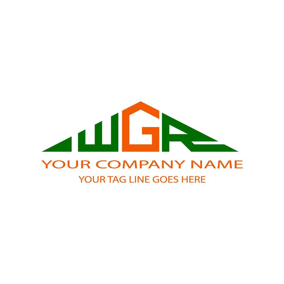 diseño creativo del logotipo de la letra wgr con gráfico vectorial vector