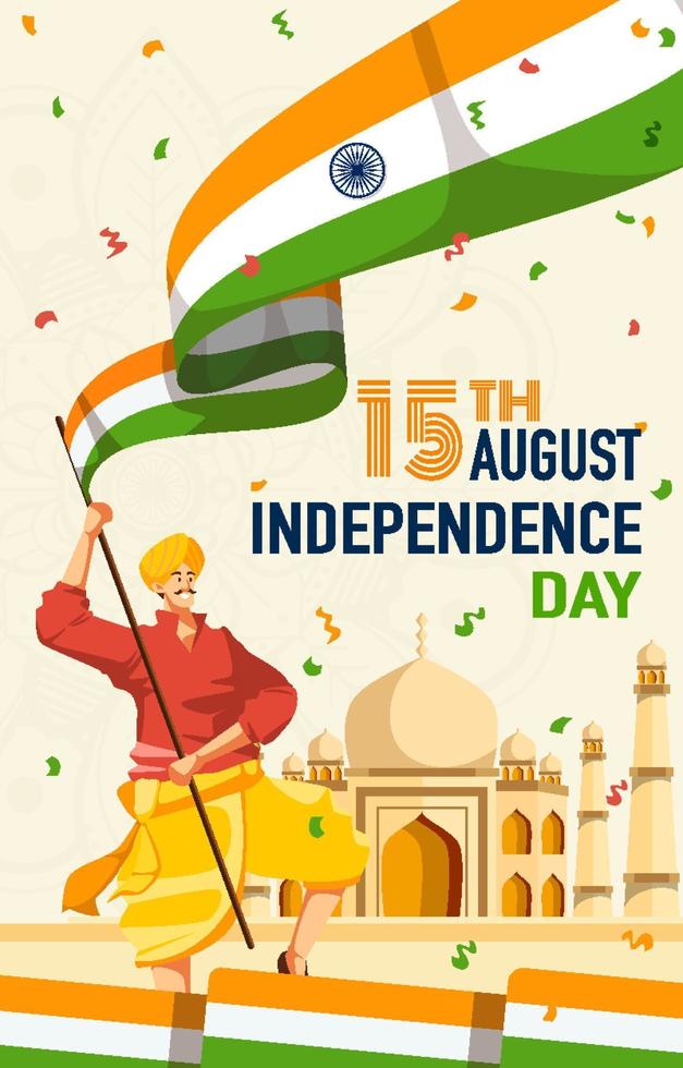 cartel del día de la independencia de la india vector