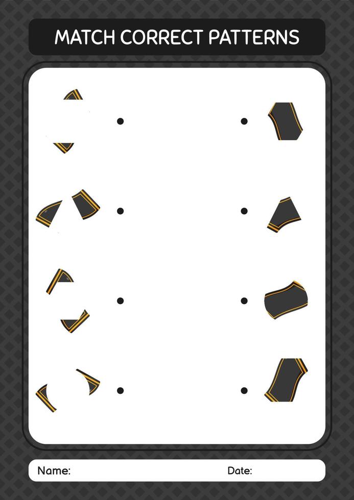 Match pattern game with prayer rug. worksheet for preschool kids, kids activity sheet vector