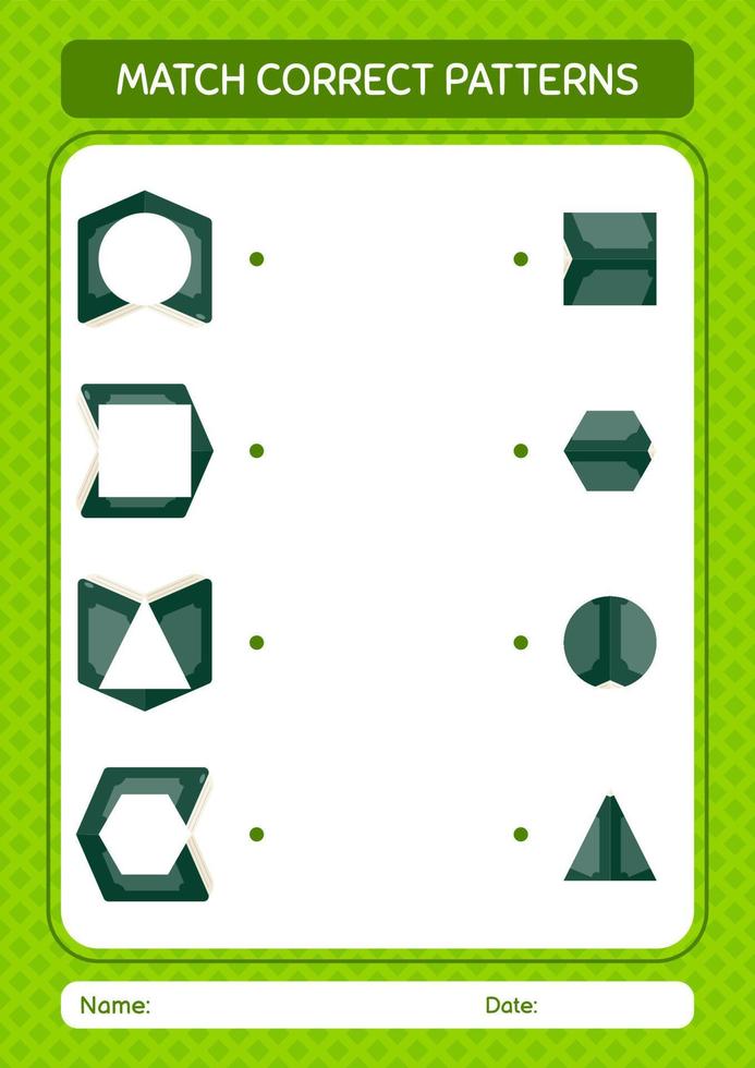 Match pattern game with quran. worksheet for preschool kids, kids activity sheet vector