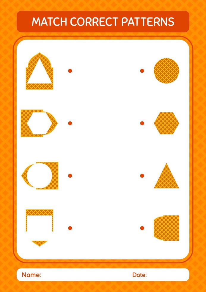 Match pattern game with mosque. worksheet for preschool kids, kids activity sheet vector