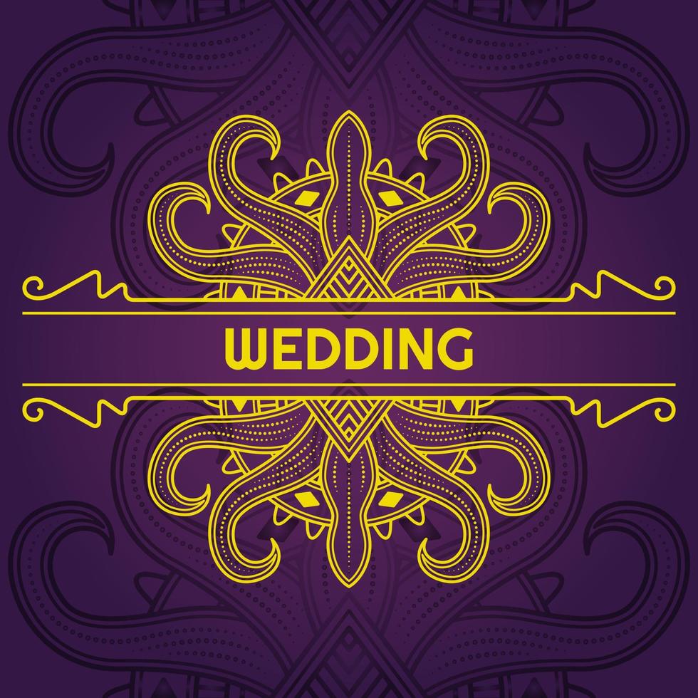 luxury flower petals ornament with purple background. vintage, elegant, line and creative style. suitable for wedding invitation, decoration, flyer, poster, brochure and copy space vector