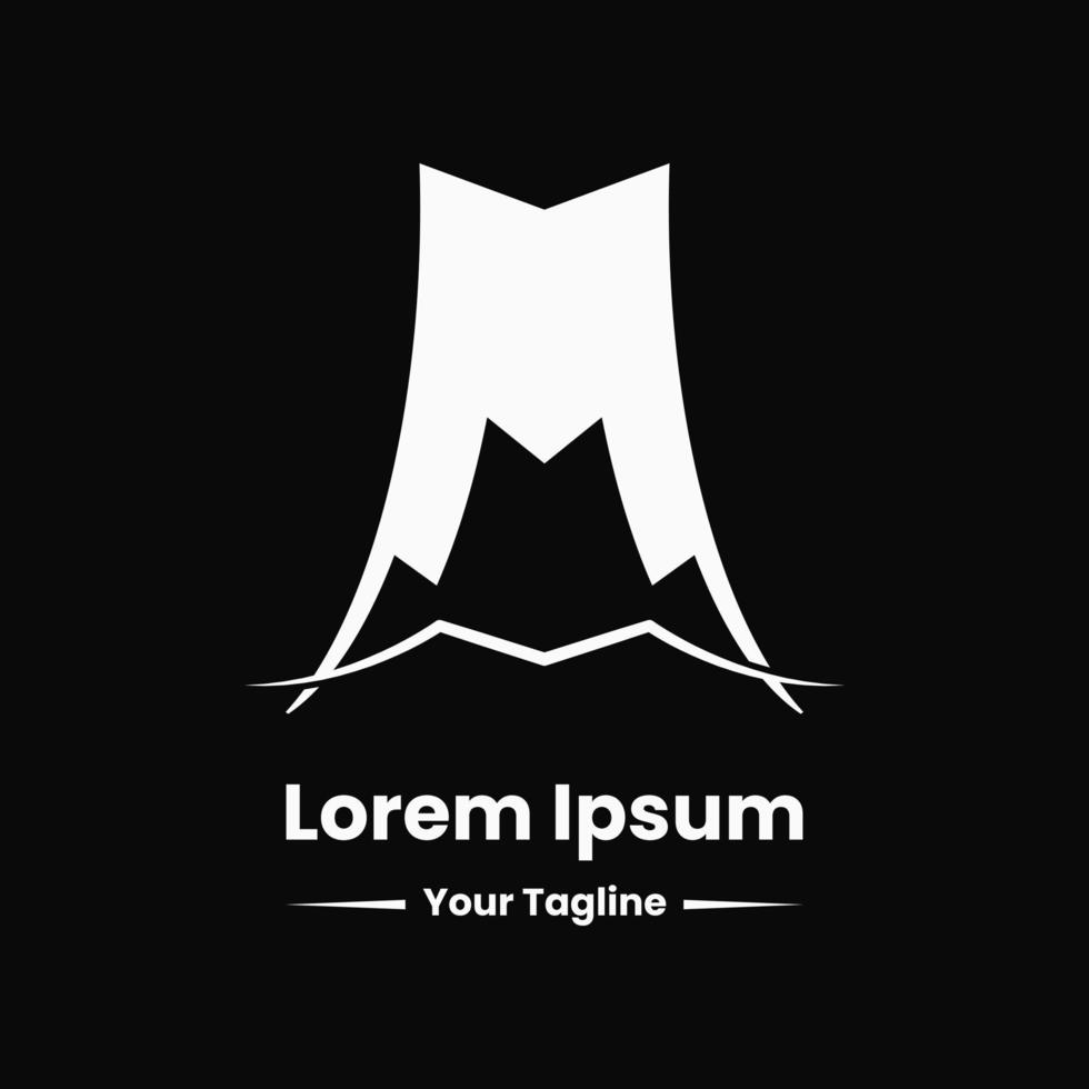 minimalist mountain and letter M logo concept. monogram, combination, creative, flat, simple and modern style. suitable for logo icon, symbol and sign vector