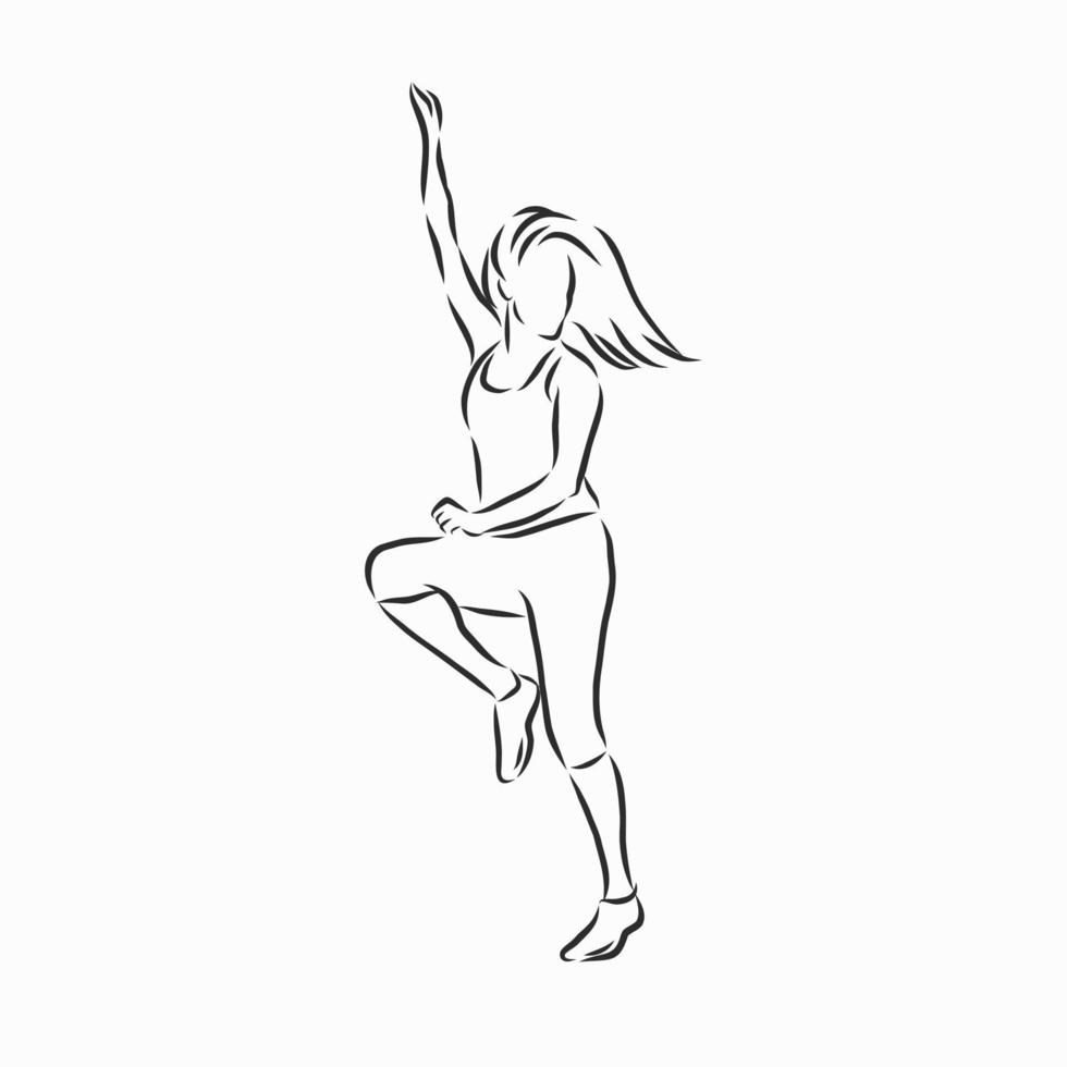 fitness dancing vector sketch