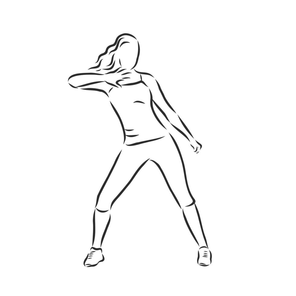 fitness dancing vector sketch