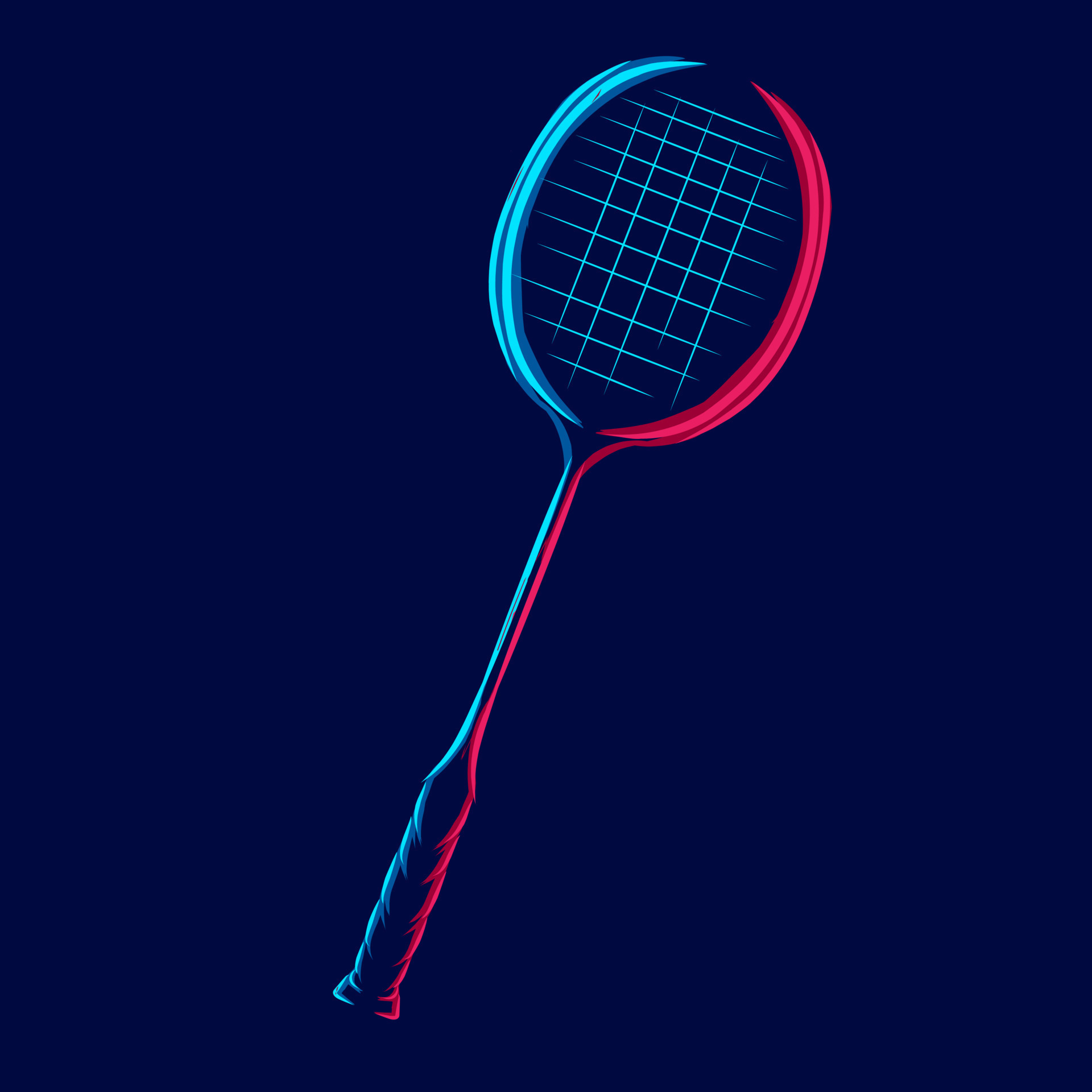 Badminton racket logo top