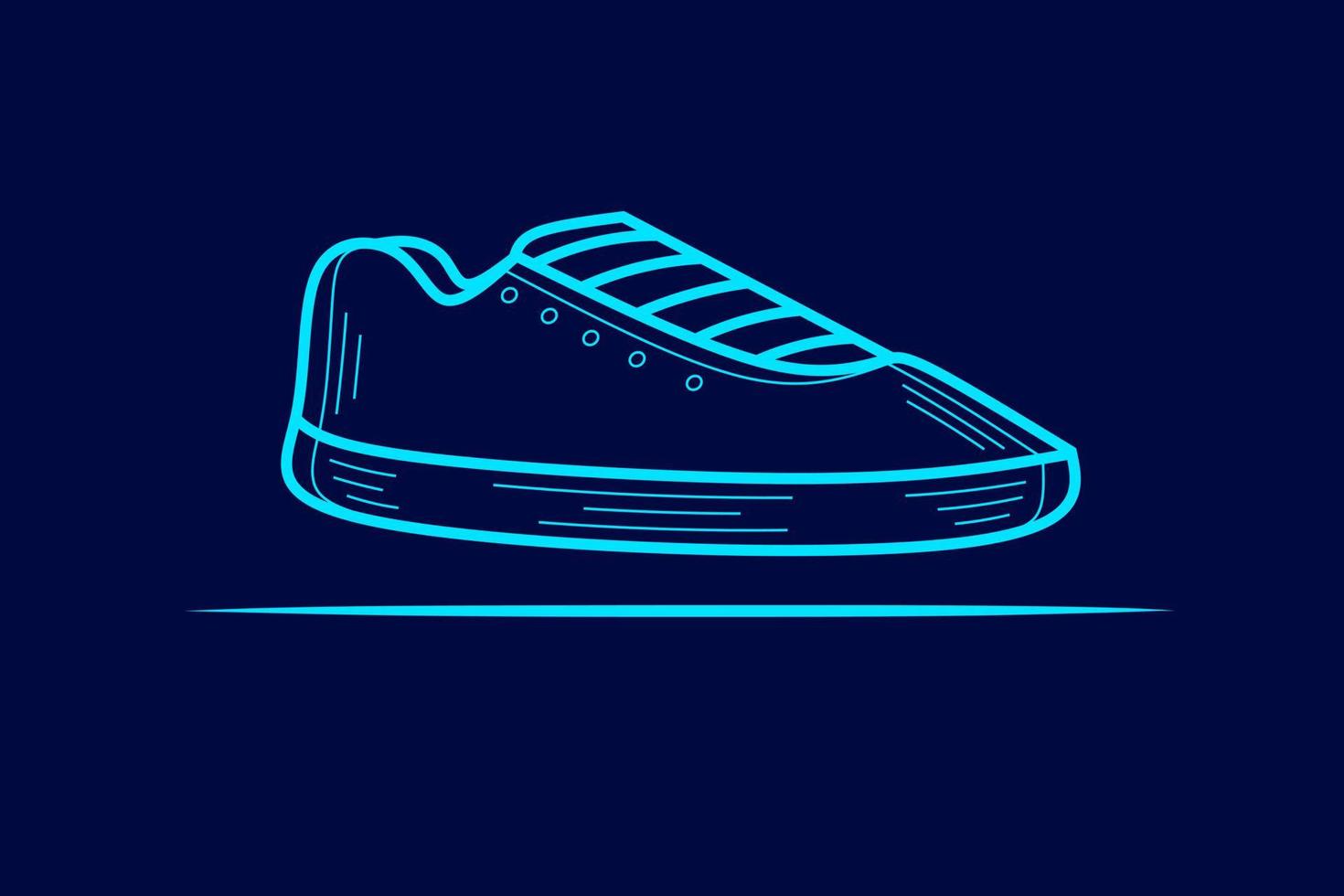 Shoes sport vector silhouette line pop art potrait logo colorful design with dark background. Abstract vector illustration. Isolated black background for t-shirt, poster, clothing.