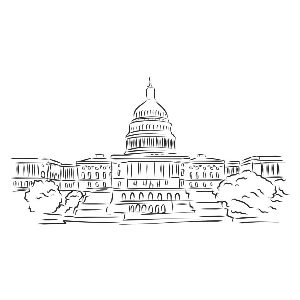 white house vector sketch