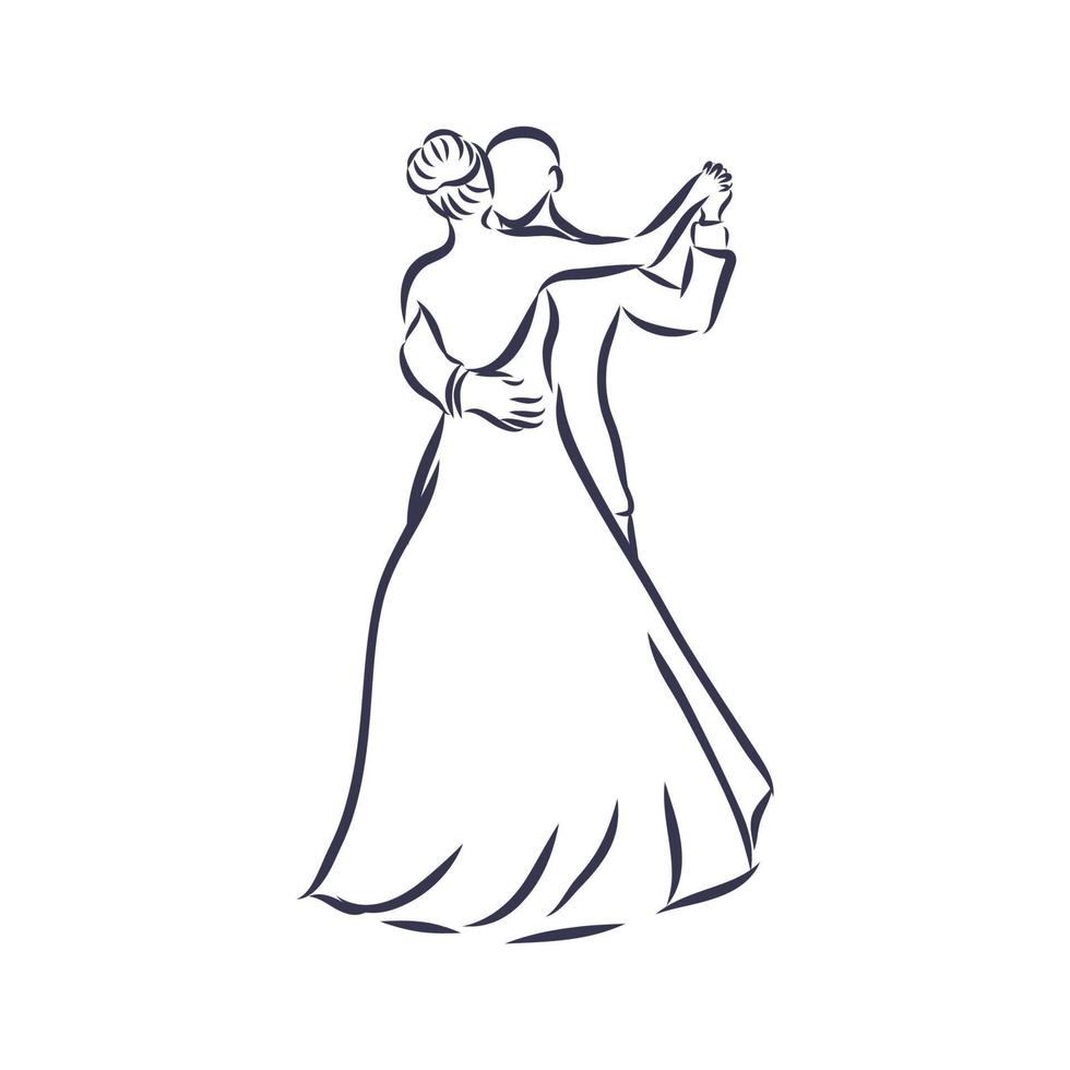 bosquejo del vector de la danza de la boda