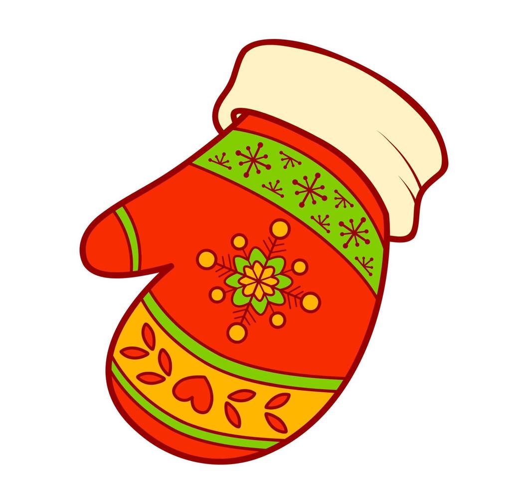 Christmas cartoons clip art . Mittens clipart vector illustration