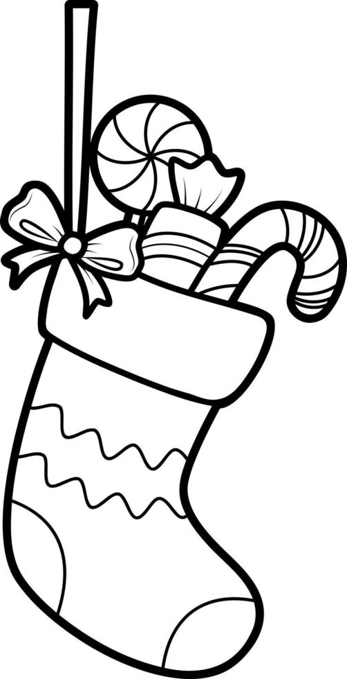 Santa Socks Clipart Black