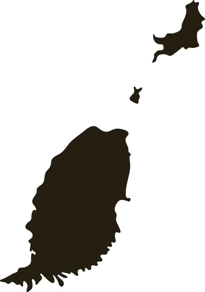 mapa de granada. ilustración de vector de mapa negro sólido