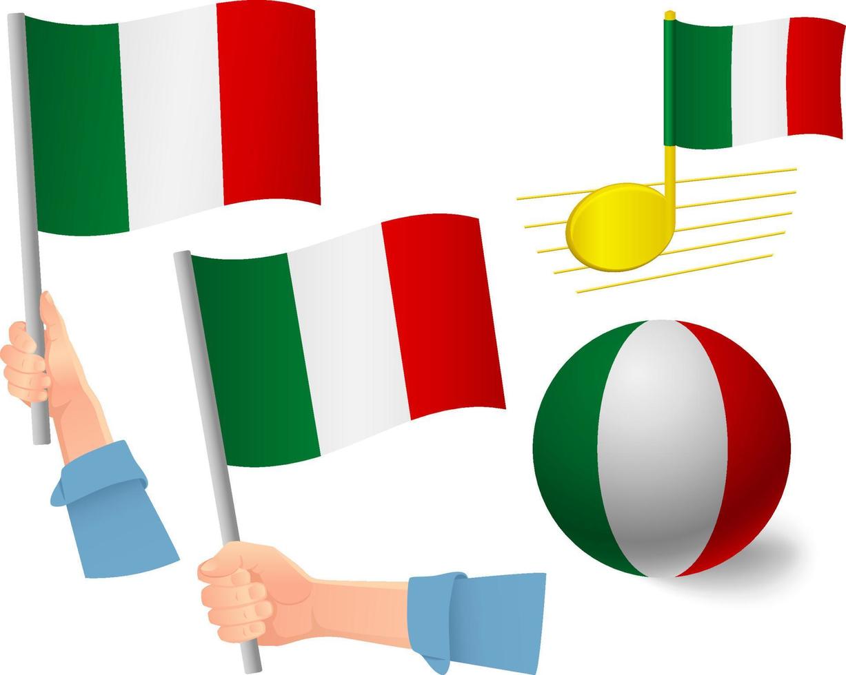 Italy flag icon set vector
