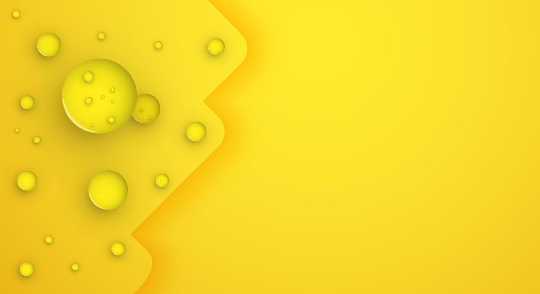 bright yellow sunny background with round abstract shapes. Good summer mood. Volume vector