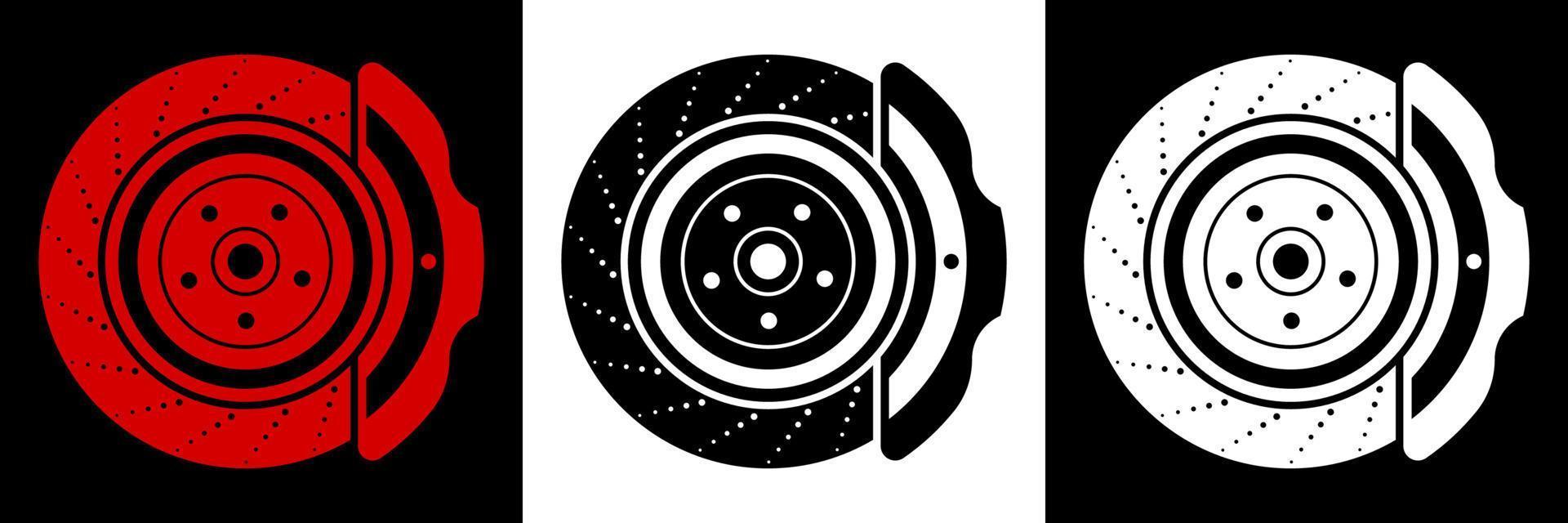 car brake disc icon. Brake pads, car parts. Car maintenance in the workshop. Vector in a flat style