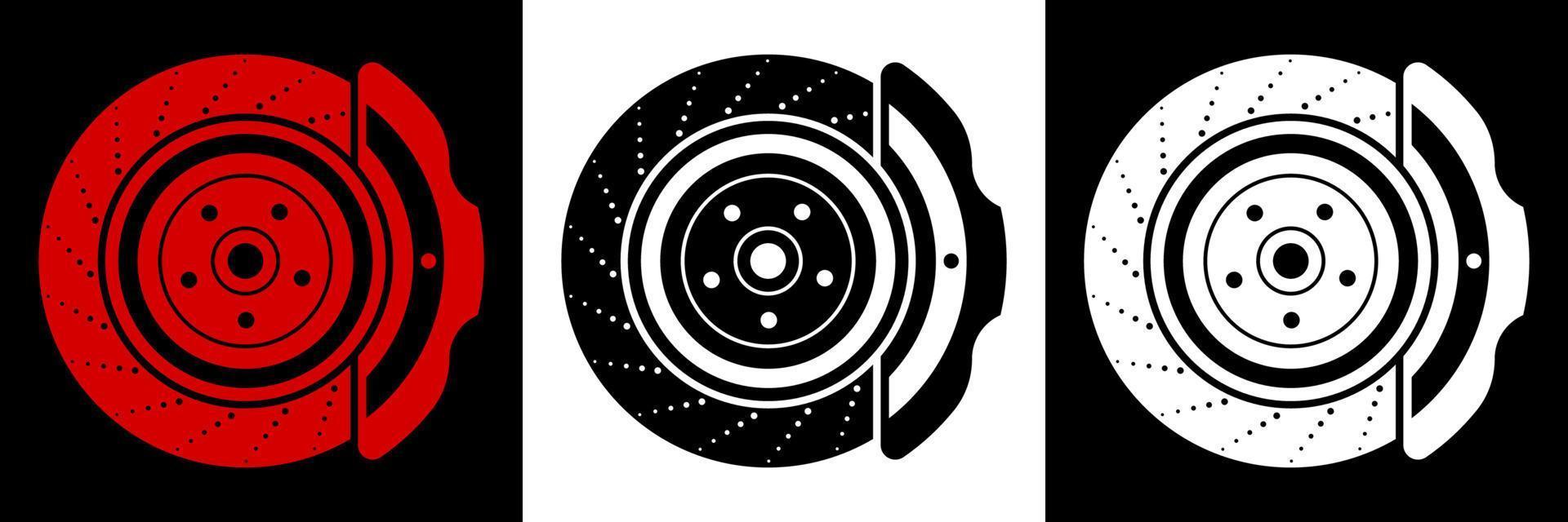 car brake disc icon. Brake pads, car parts. Car maintenance in the workshop. Vector in a flat style