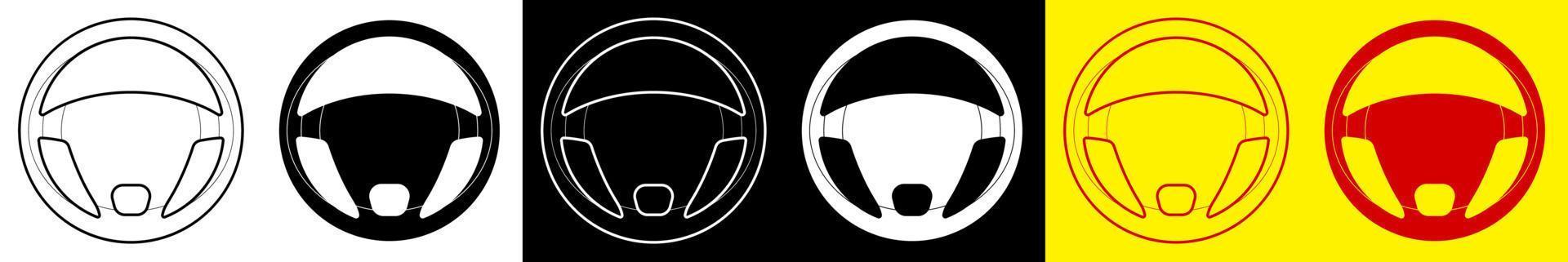 steering wheel. Correct position of driver hands on steering wheel. Driver and pedestrian safety. Training, instruction. Black and white vector