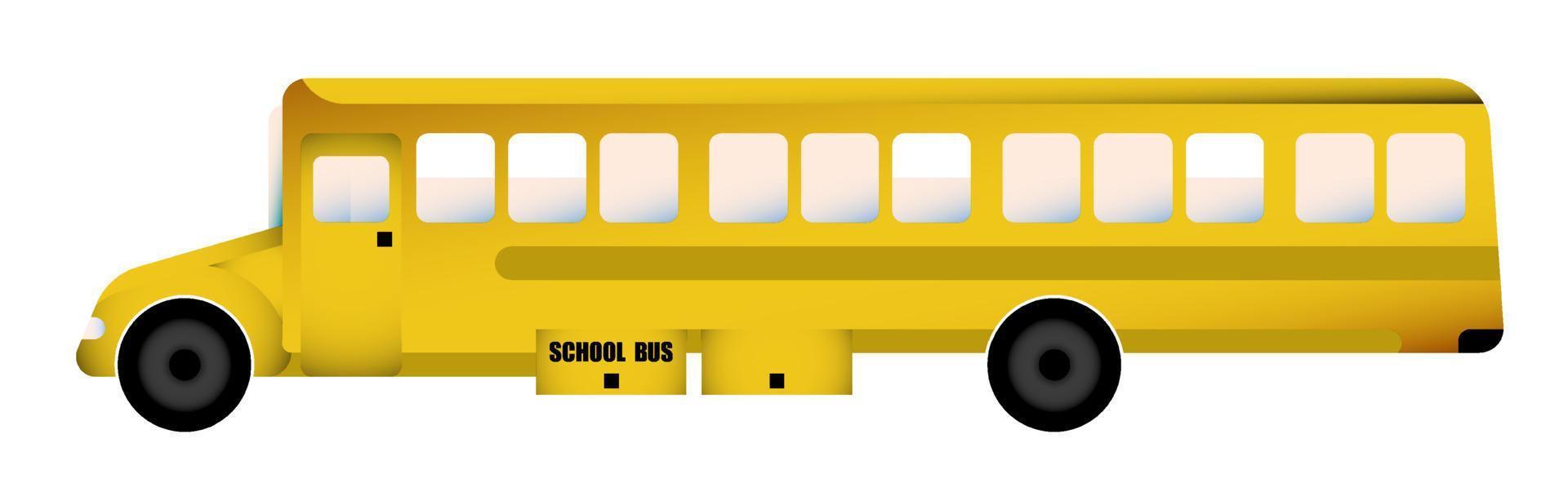 yellow american school bus in cartoon style. September 1 is Beginning of the school year. Road safety. Color vector