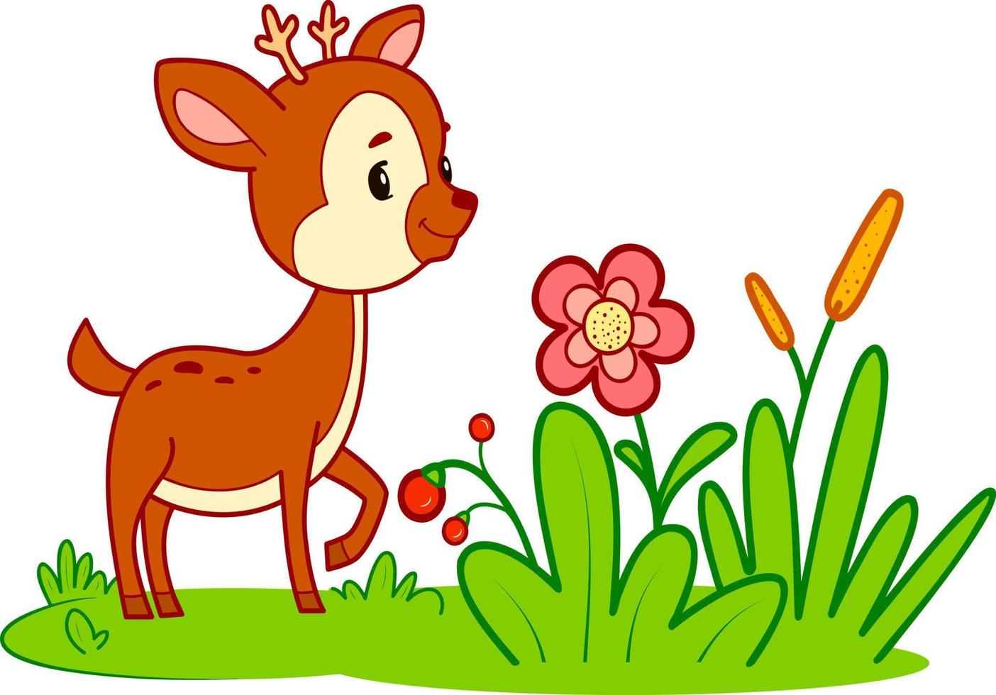 Cute deer cartoon vector