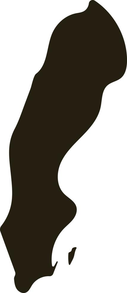 Map of Sweden. Solid simple silhouette map vector illustration